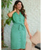 Front Buttoned Vneck Linen Dress